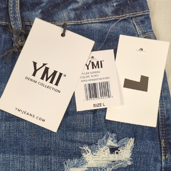 YMI Distressed Denim Jean Shorts - Blue - Picture 4 of 4